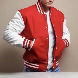 Genuine Leather & Wool Varsity Members Only Letterman Sports Jacket